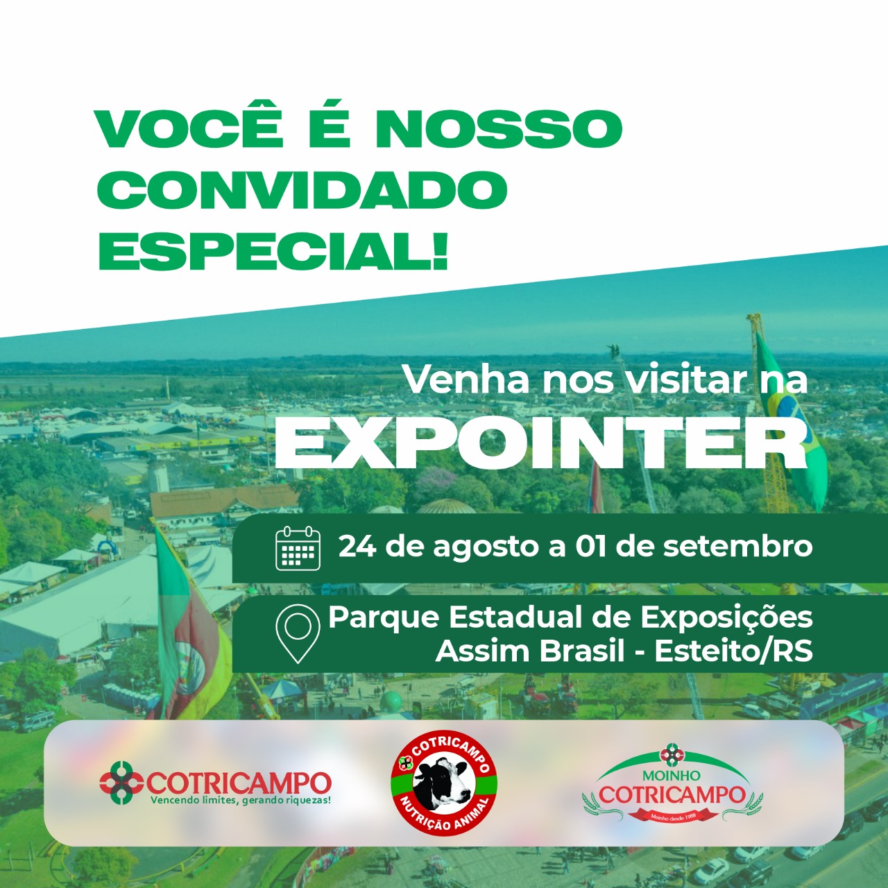 Venha visitar a casa Cotricampo na Expointer nos dias 24/08 a 01/09/2024!