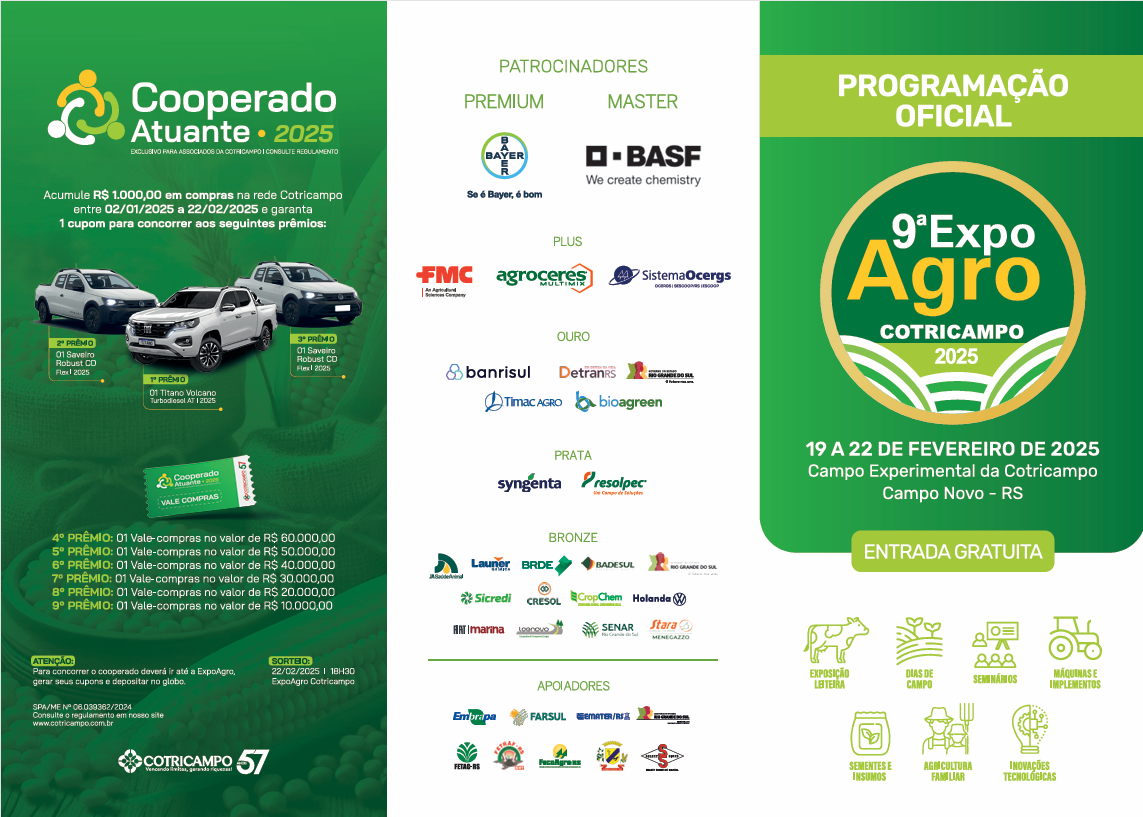 9ª ExpoAgro Cotricampo divulga programação completa para a feira